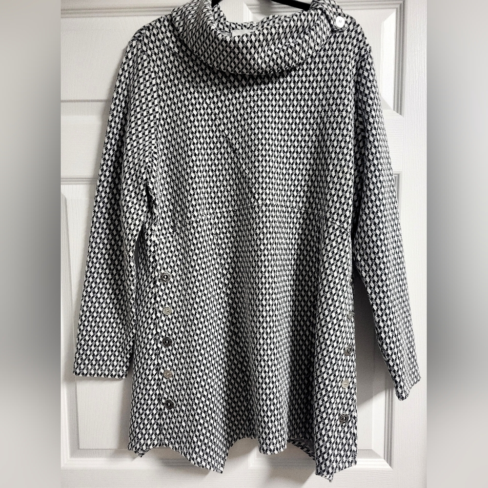 Peck & Peck Womens Houndstooth Mini Dress - Size L